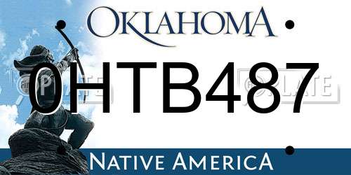 0HTB487 Oklahoma License Plate
