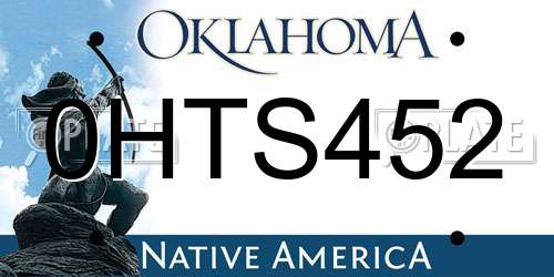 0HTS452 Oklahoma License Plate