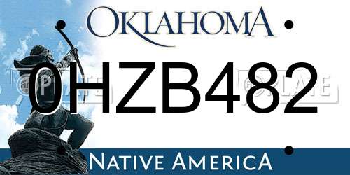 0HZB482 Oklahoma License Plate