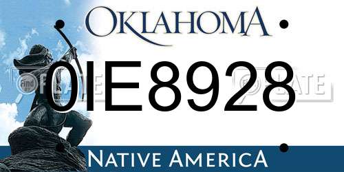 0IE8928 Oklahoma License Plate