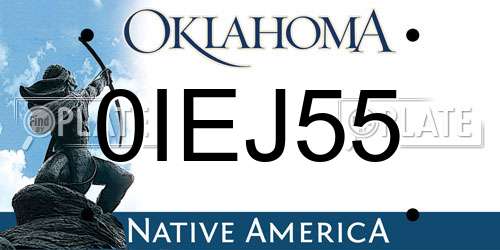 0IEJ55 Oklahoma License Plate