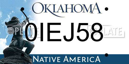 0IEJ58 Oklahoma License Plate