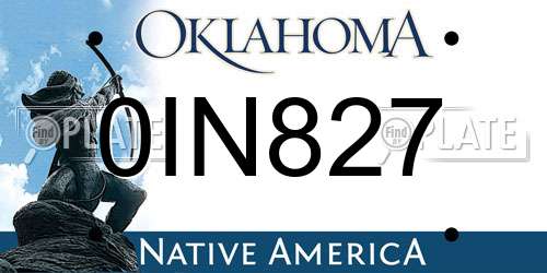 0IN827 Oklahoma License Plate