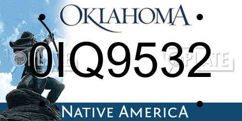 0IQ9532 Oklahoma License Plate