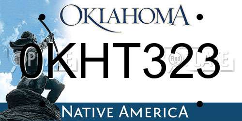 0KHT323 Oklahoma License Plate
