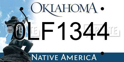 0LF1344 Oklahoma License Plate