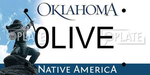 0LIVE Oklahoma License Plate