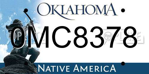 0MC8378 Oklahoma License Plate