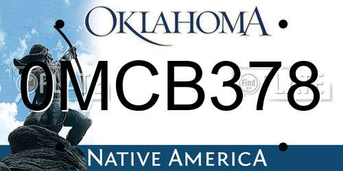0MCB378 Oklahoma License Plate