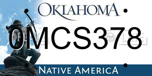 0MCS378 Oklahoma License Plate