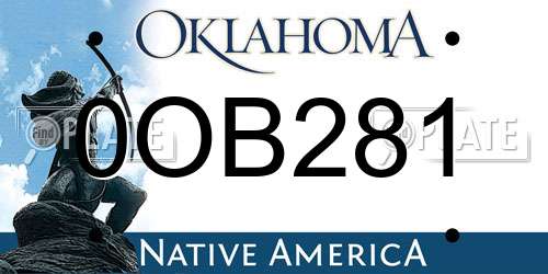 0OB281 Oklahoma License Plate