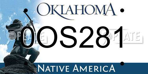 0OS281 Oklahoma License Plate