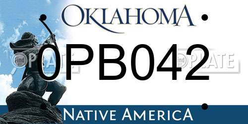 0PB042 Oklahoma License Plate
