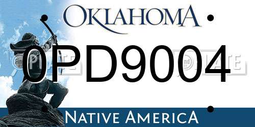 0PD9004 Oklahoma License Plate