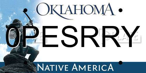0PESRRY Oklahoma License Plate