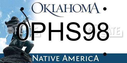 0PHS98 Oklahoma License Plate