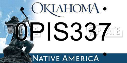 0PIS337 Oklahoma License Plate
