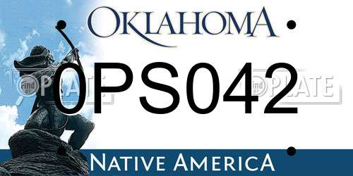 0PS042 Oklahoma License Plate