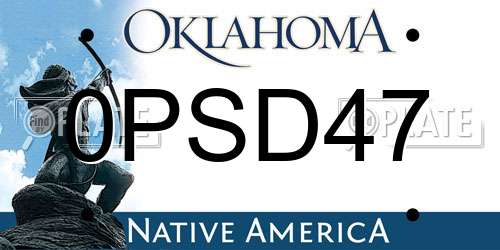 0PSD47 Oklahoma License Plate
