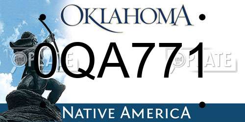 0QA771 Oklahoma License Plate