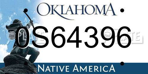 0S64396 Oklahoma License Plate