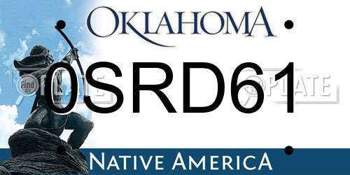0SRD61 Oklahoma License Plate