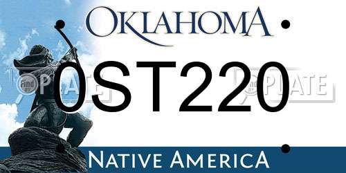 0ST220 Oklahoma License Plate