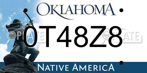 0T48Z8 Oklahoma License Plate
