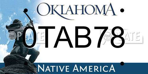 0TAB78 Oklahoma License Plate