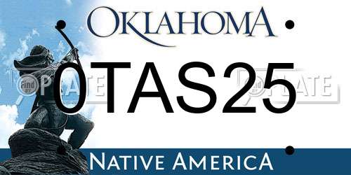 0TAS25 Oklahoma License Plate