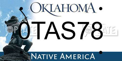 0TAS78 Oklahoma License Plate