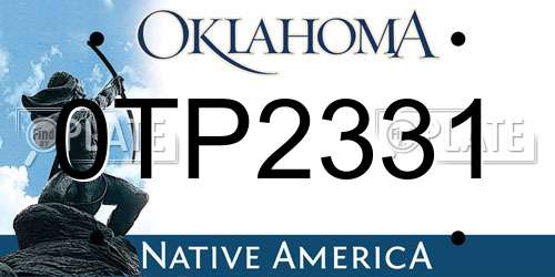 0TP2331 Oklahoma License Plate