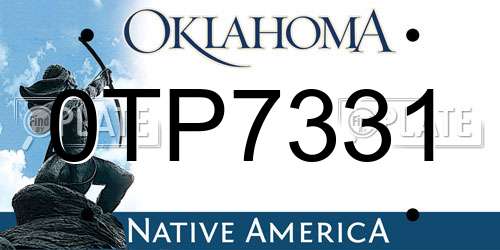 0TP7331 Oklahoma License Plate