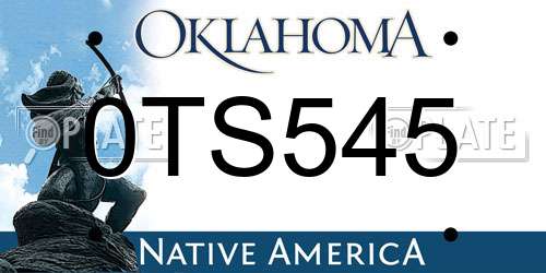 0TS545 Oklahoma License Plate
