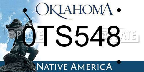 0TS548 Oklahoma License Plate