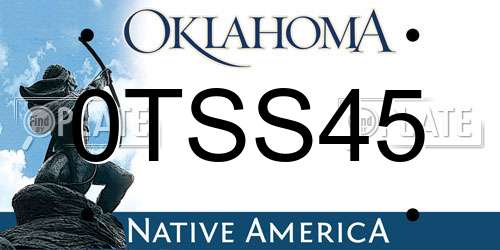 0TSS45 Oklahoma License Plate