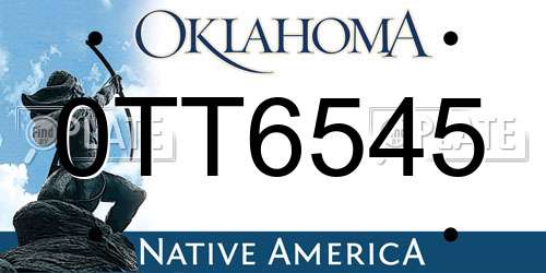 0TT6545 Oklahoma License Plate