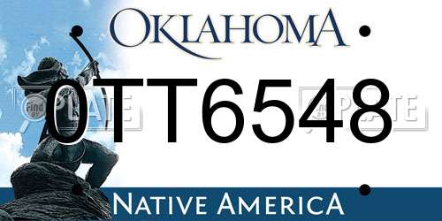 0TT6548 Oklahoma License Plate