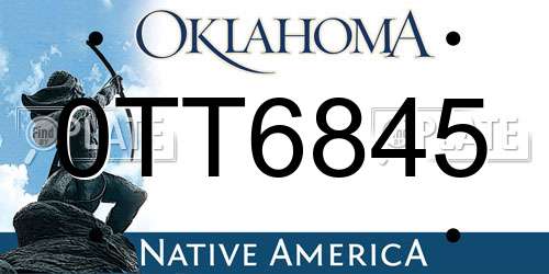 0TT6845 Oklahoma License Plate