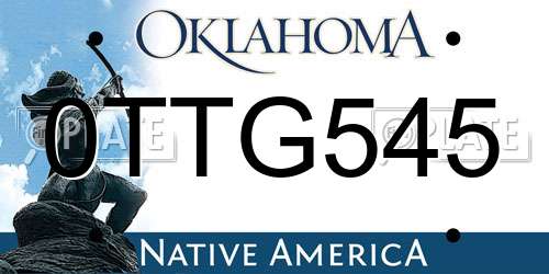 0TTG545 Oklahoma License Plate