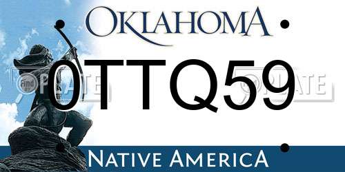 0TTQ59 Oklahoma License Plate