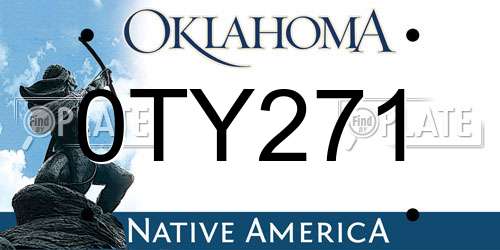 0TY271 Oklahoma License Plate