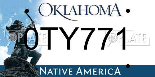 0TY771 Oklahoma License Plate