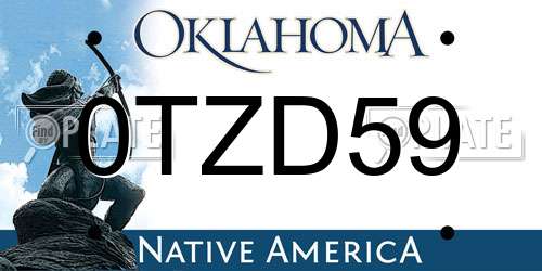 0TZD59 Oklahoma License Plate