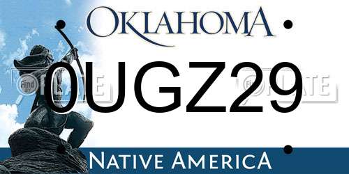 0UGZ29 Oklahoma License Plate