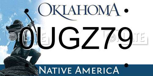 0UGZ79 Oklahoma License Plate