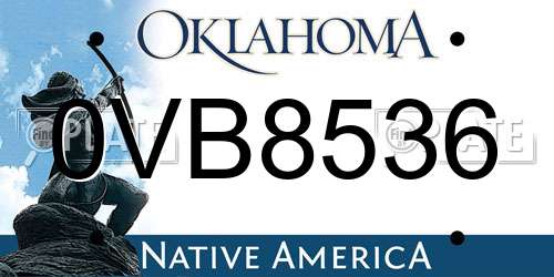 0VB8536 Oklahoma License Plate