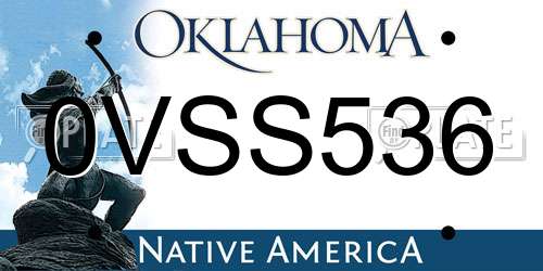 0VSS536 Oklahoma License Plate
