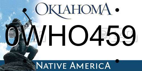 0WHO459 Oklahoma License Plate
