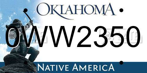 0WW2350 Oklahoma License Plate
